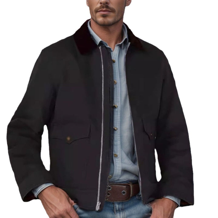 Herren lässige Utility-Jacke mit großzügigen Taschen und gefüttertem Kragen Echoarchiv