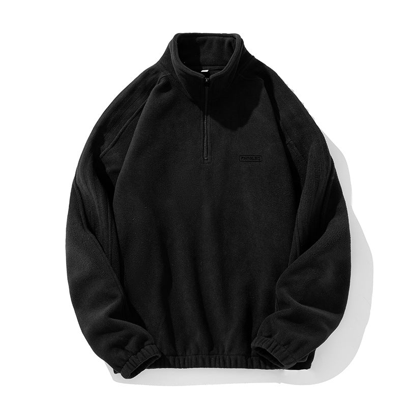 Unisex Fleece-Halbzip-Pullover mit Stehkragen, elastischem Saum und Raglanärmeln Echo Archiv