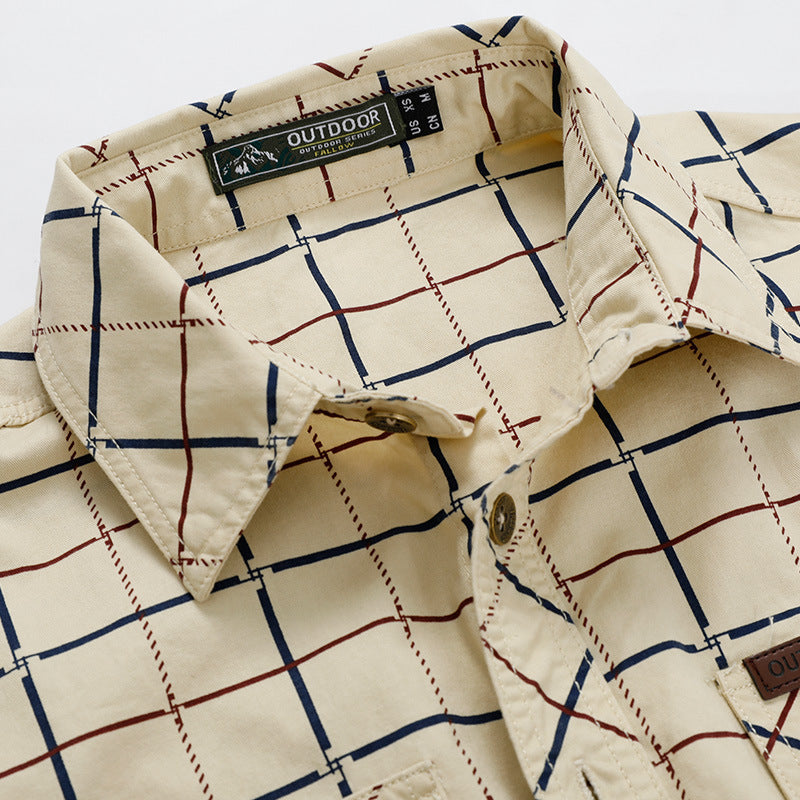 Herren nan kariertes Overshirt mit leichtem Thermofutter und doppelten Klappbrusttaschen Echo Archiv