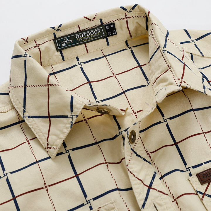 Herren nan kariertes Overshirt mit leichtem Thermofutter und doppelten Klappbrusttaschen Echo Archiv