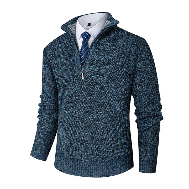 Herren Feinstrickpullover mit halbem Reißverschluss Echoarchiv