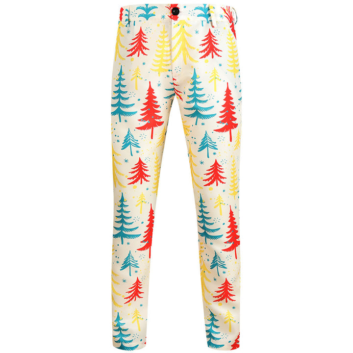 Herren Weihnachtliche Slim‑Fit Chinohose mit Allover-Santa‑Print und Stretchkomfort Echo Archiv
