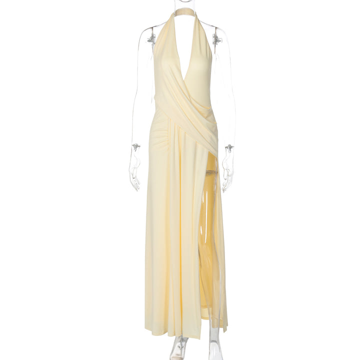 Damen Maxikleid mit verführerischem V-Ausschnitt und einzigartiger Drapierung Echo Archiv