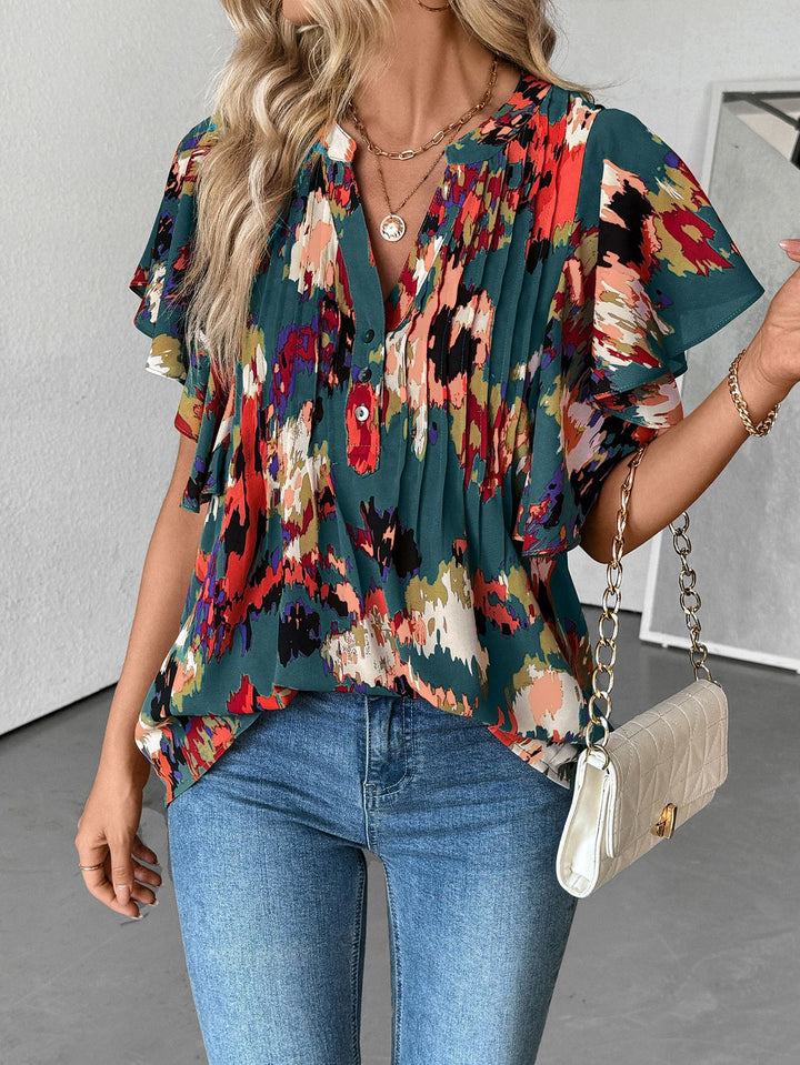 Damen Bluse mit Rüschenelementen und strukturiertem Design Echo Archiv