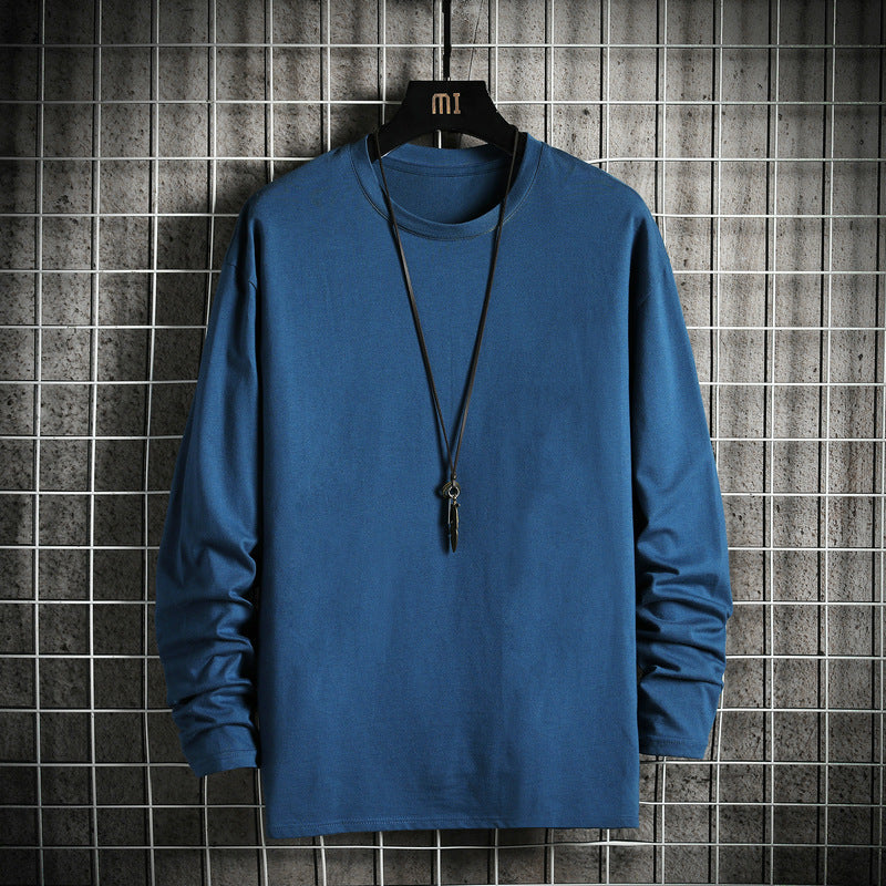 Herren nan lässiges Baumwoll-Basic-Langarmshirt mit Rundhals, Relaxed Fit und verstärkter Saumverarbeitung Echo Archiv