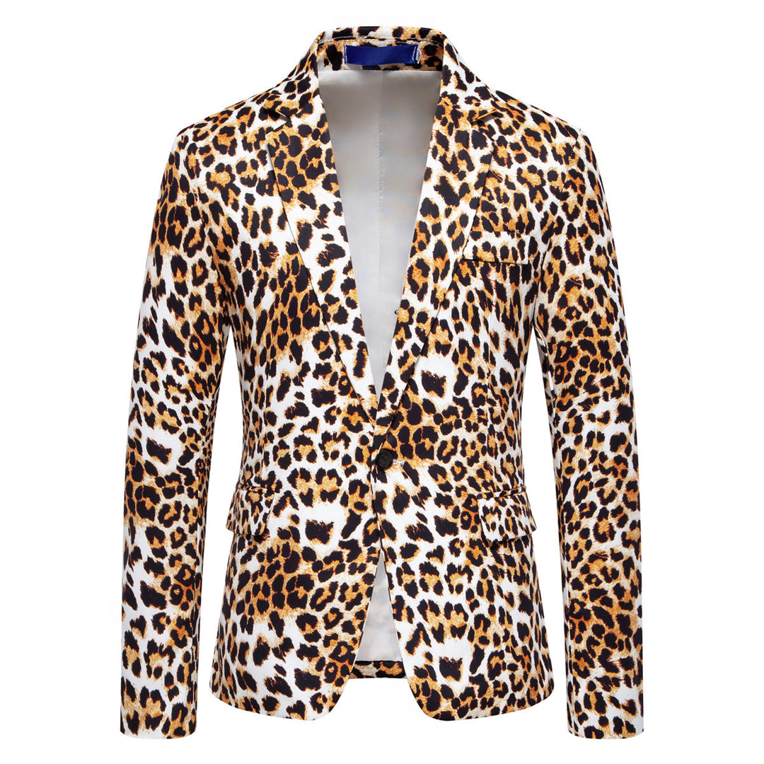 Herren Designer-Blazer mit auffälligem Leopardenmuster und edlem Schnitt Echoarchiv