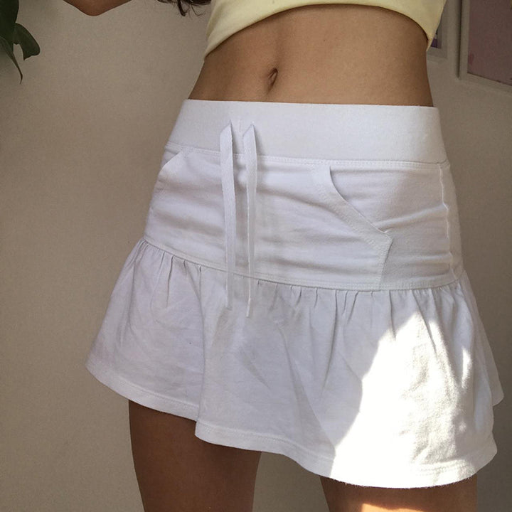Damen luftiger Minirock mit voluminösen Rüschendetails Echo Archiv