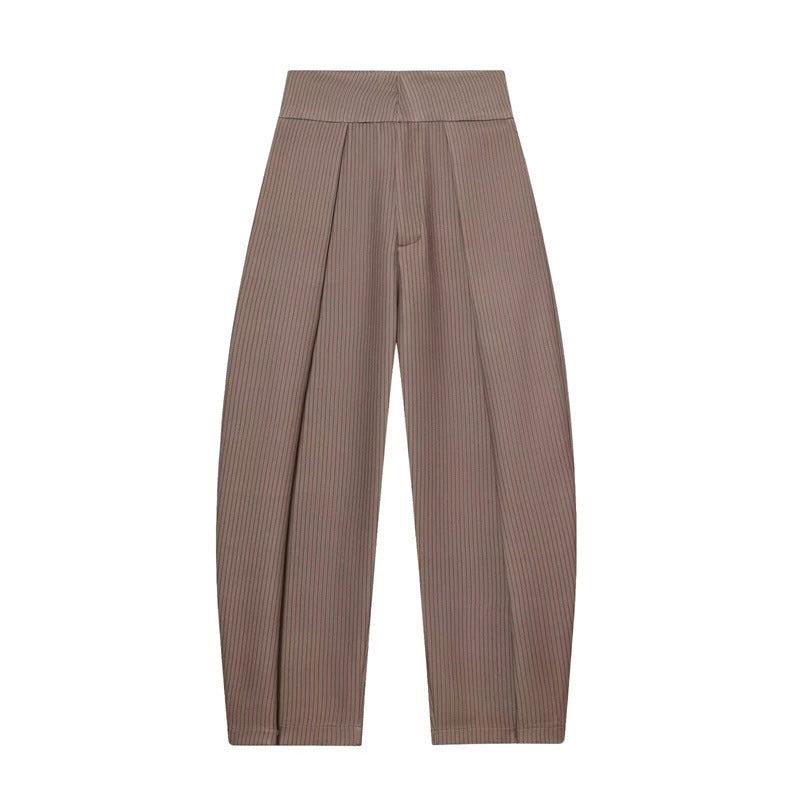 Damen Weite Plissée-Jerseyhose mit hoher Taille und Bügelfalte Echo Archiv