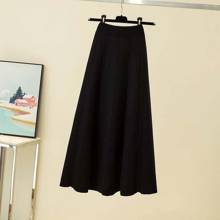 Damen Eleganter, plissierter Maxirock aus hochwertigem Strick Echo Archiv