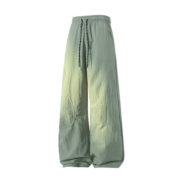Damen Weite Baggy-Leinenoptik-Hose mit Tunnelzug, perforierten Einsätzen & Relaxed-Silhouette Echoarchiv