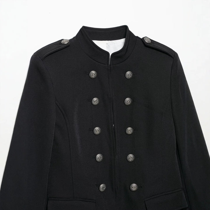 Damen Taillierte Military-Shortjacke mit Stehkragen und Doppelreihe Echo Archiv