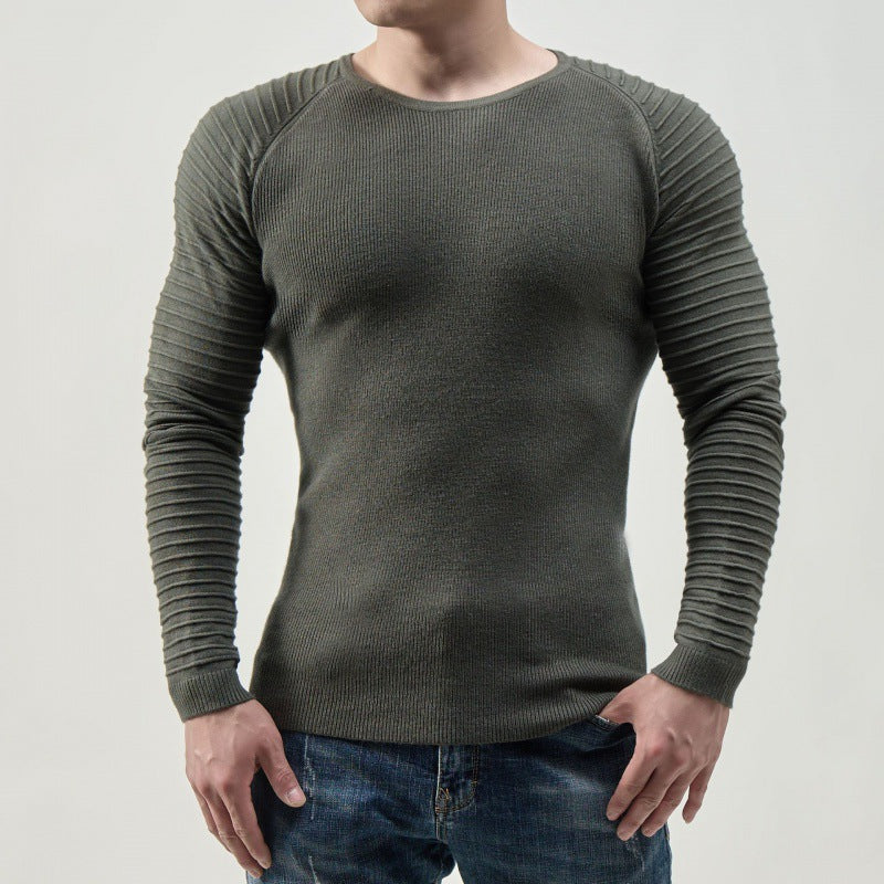 Herren Langärmliges T-Shirt mit modernen Rippstrukturen und körperbetonter Passform Echoarchiv