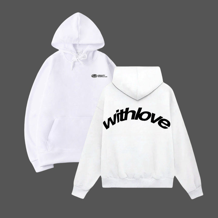 Unisex nan oversized Kapuzenpullover mit großflächigem Rückenprint, Kängurutasche und gerippten Bündchen Echo Archiv