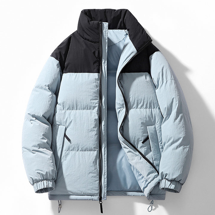 Herren Gefütterte Steppjacke mit hohem Kragen, Kordelzugsaum und Kontrastpaneel Echo Archiv
