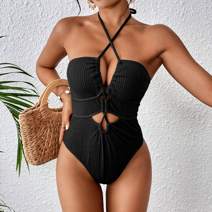 Damen Hochgeschnittener Badeanzug mit Cut-Outs und trendy Riemen Echo Archiv