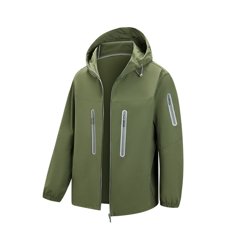 Herren Packbare Technical-Softshelljacke mit Kapuze, getapten Reißverschlüssen und Brusttaschen Echo Archiv