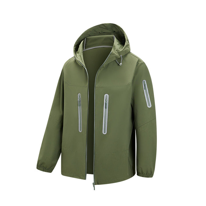 Herren Packbare Technical-Softshelljacke mit Kapuze, getapten Reißverschlüssen und Brusttaschen Echo Archiv