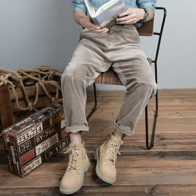 Herren Wildleder-Textil Combat-Boots mit profilierter Gummisohle Echoarchiv