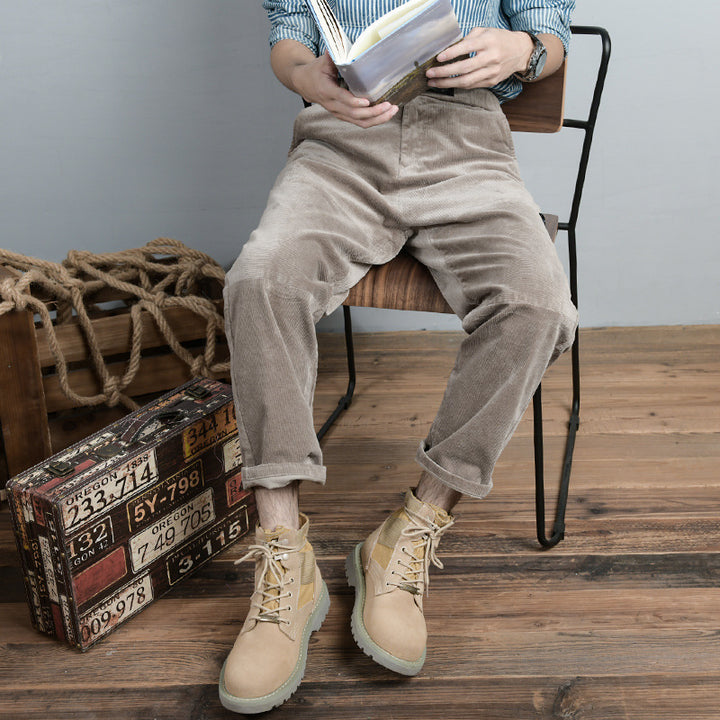 Herren Wildleder-Textil Combat-Boots mit profilierter Gummisohle Echoarchiv