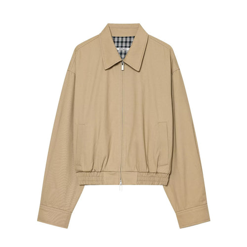 Damen Kurzblouson mit Reißverschluss, elastischem Saum und kariertem Innenfutter Echo Archiv