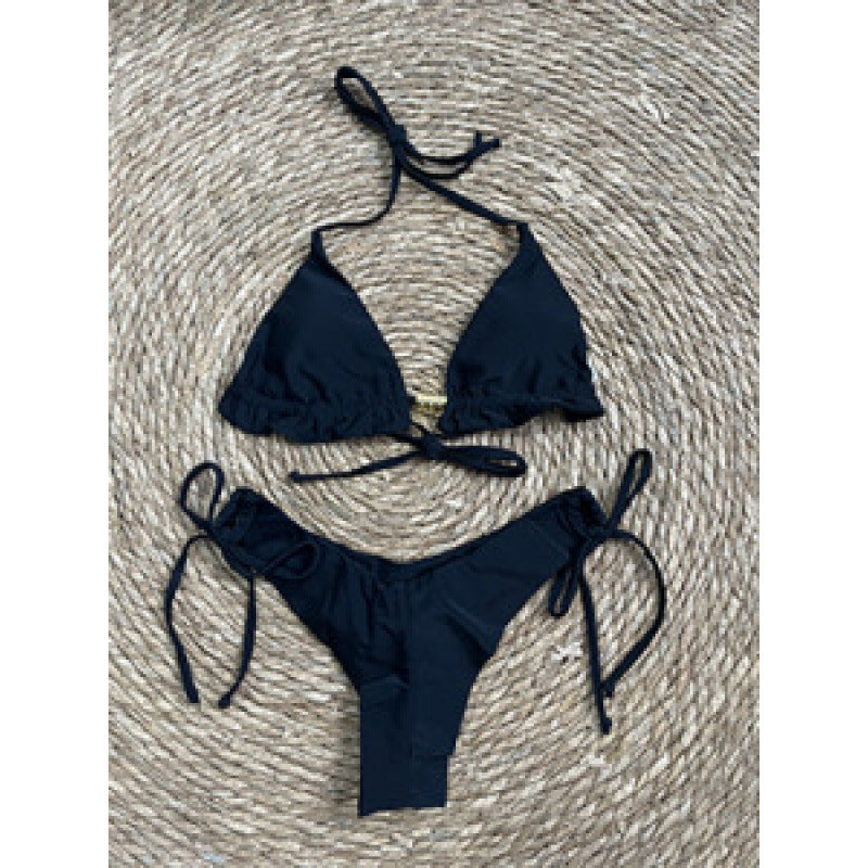 Damen Triangel-Bikini mit verspieltem Rüschenelement und verstellbaren Trägern Echo Archiv