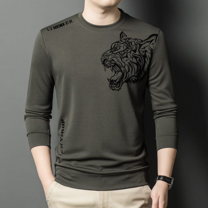 Herren Langarmshirt mit tigerinspirierter Grafik Echoarchiv
