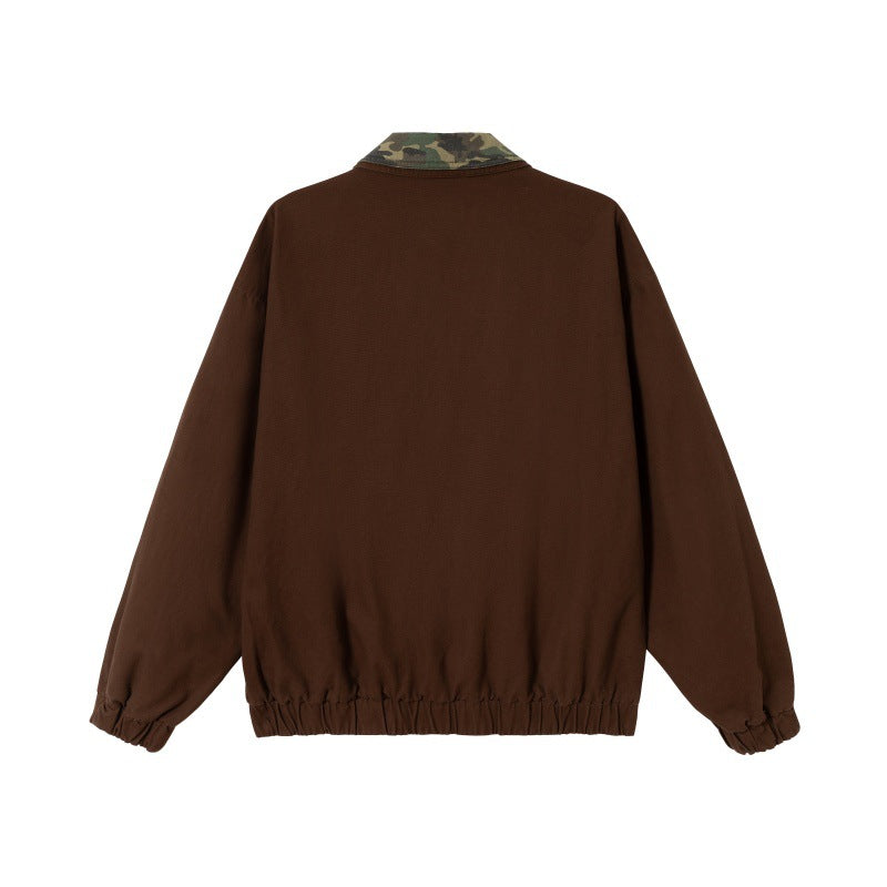 Herren Boxy-Fieldblouson mit Camouflage-Kragen, Pattentaschen und elastischem Saum Echoarchiv