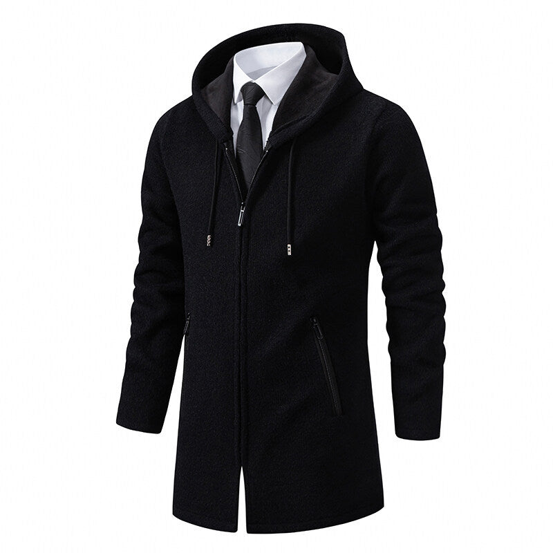 Herren urbane Kombination aus eleganter Jacke mit Kapuze und schickem Reißverschluss Echoarchiv