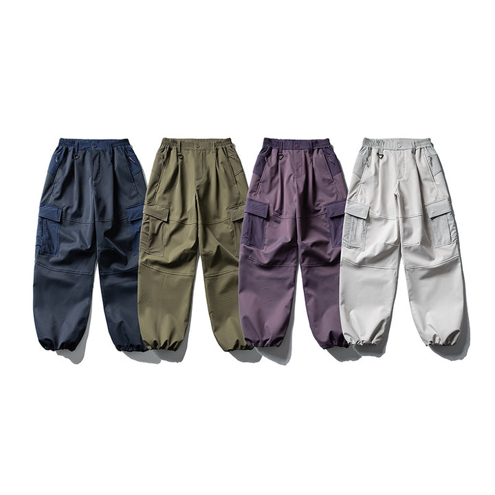 Herren Oversize-Cargohose mit elastischem Tunnelzugbund, Kniepaneelen und elastischen Bündchen Echoarchiv