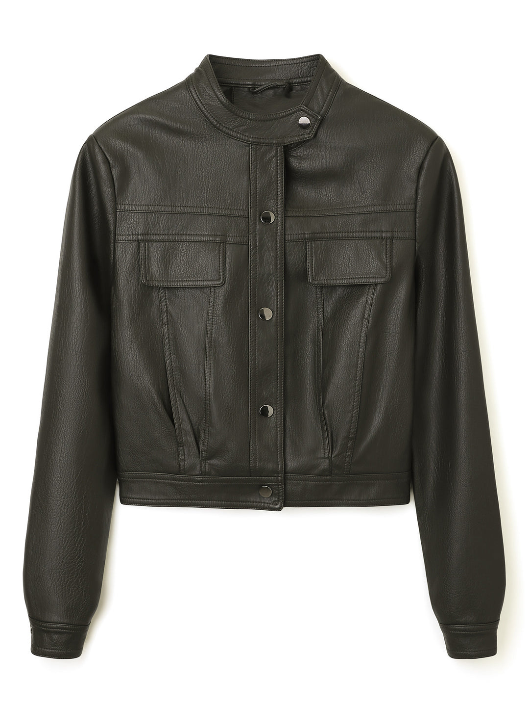 Damen Modische Kurzlederjacke – Velloura