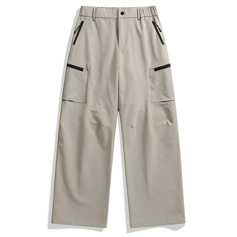 Herren weite Utility-Cargohose mit Reißverschluss‑Taschen und vorgeformten Knien Echo Archiv