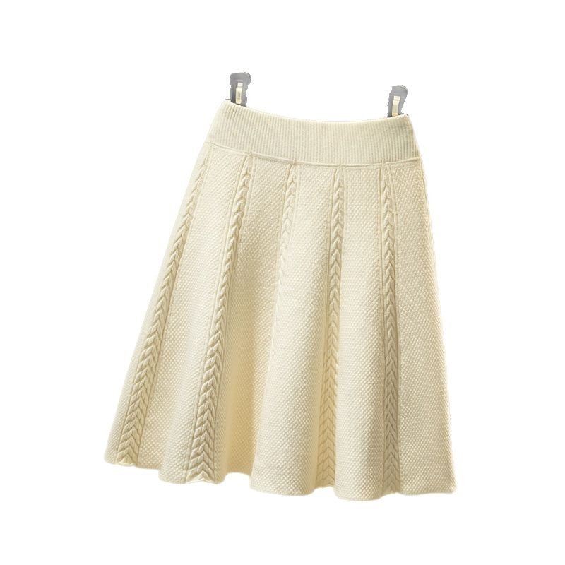 Damen Eleganter, plissierter Maxirock aus hochwertigem Strick Echo Archiv