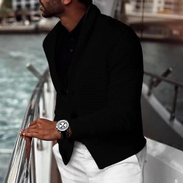 Herren modischer Strickblazer mit strukturiertem Design Echoarchiv