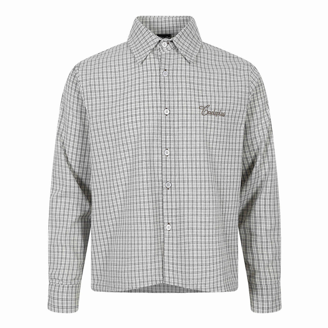 Herren Kariertes Gingham-Hemd mit Button-Down-Kragen und Bruststickerei Echoarchiv