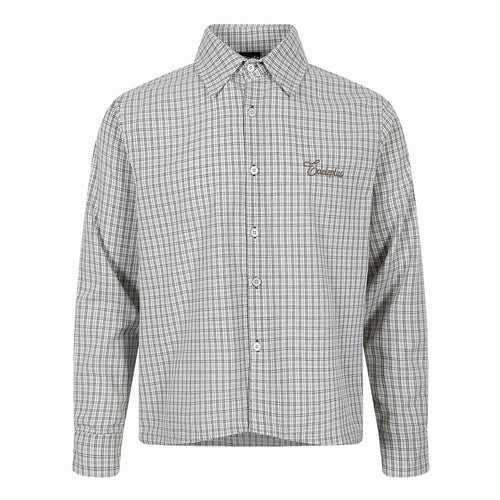 Herren Kariertes Gingham-Hemd mit Button-Down-Kragen und Bruststickerei Echoarchiv