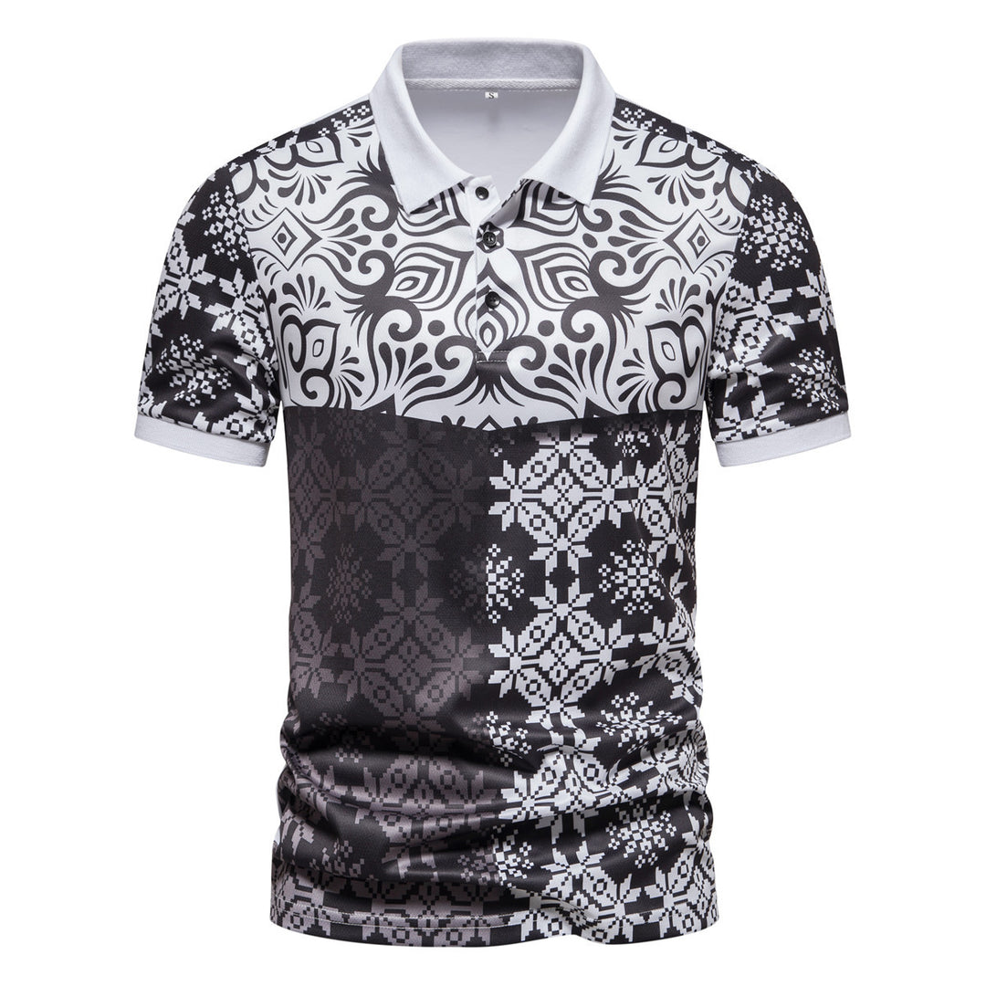 Herren Polohemd mit modernem Grafikdesign und atmungsaktiver Funktion Echoarchiv