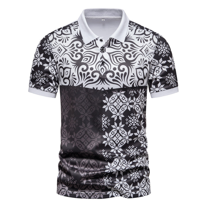 Herren Polohemd mit modernem Grafikdesign und atmungsaktiver Funktion Echoarchiv