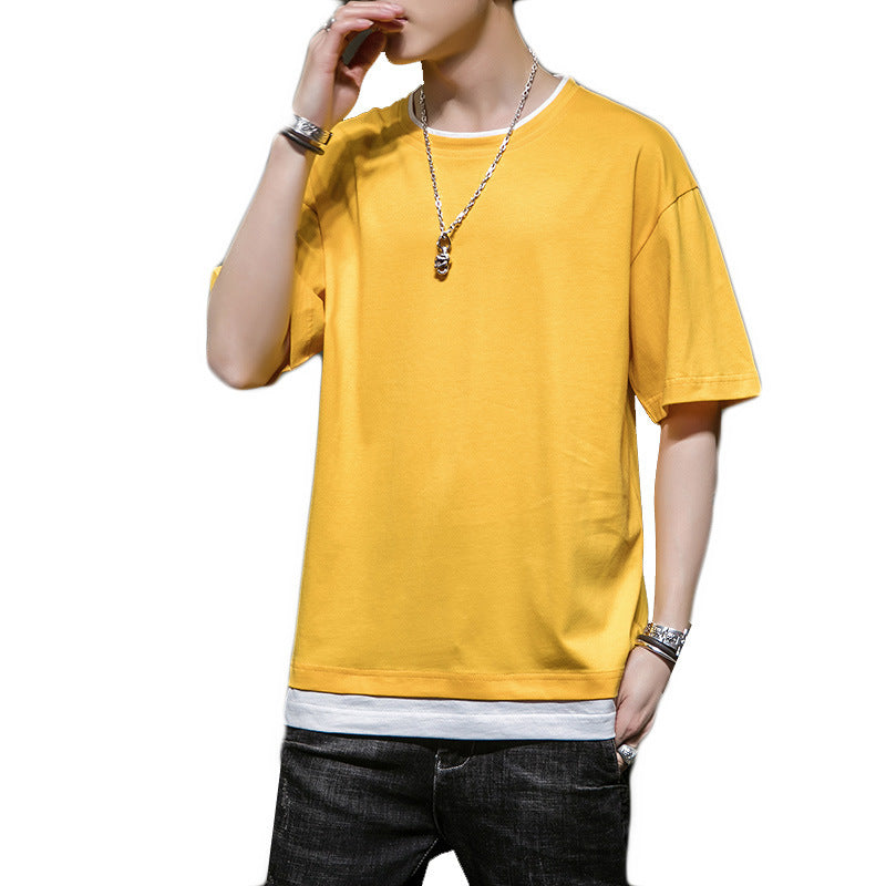 Herren lässiges oversized T-Shirt mit kontrastierendem Untersetzer Echoarchiv