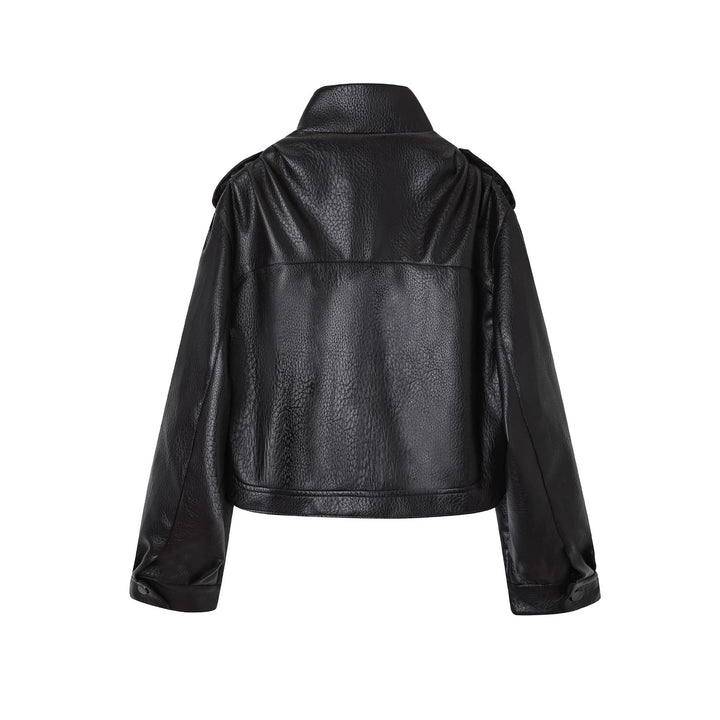 Damen Modische Kunstlederjacke mit Gürtel Echo Archiv