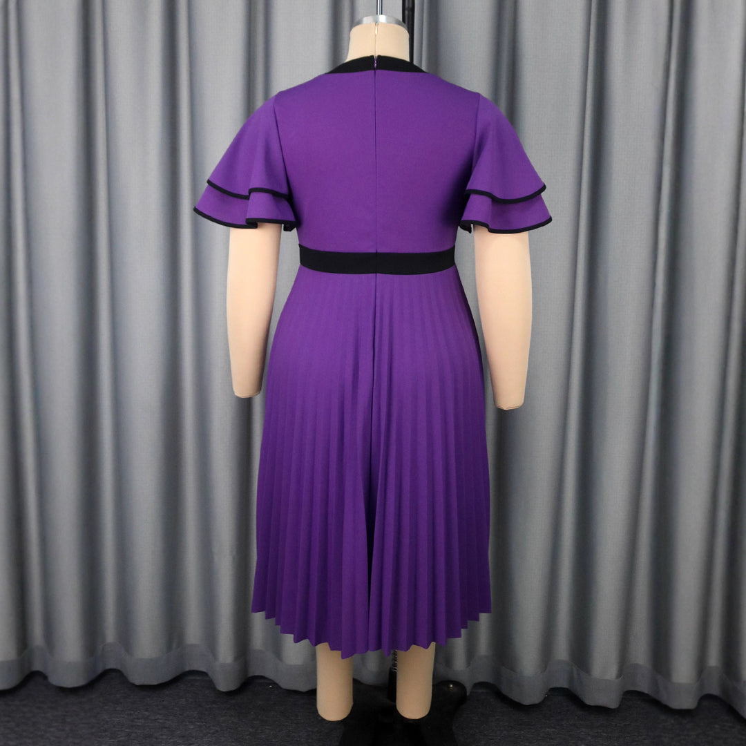 Damen plissiertes Midikleid mit eleganten Rüschendetails Echo Archiv