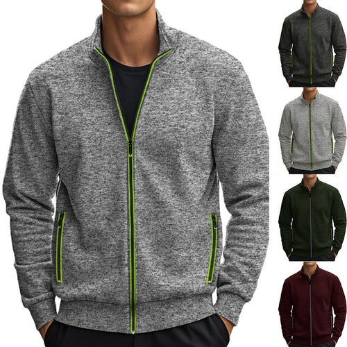 Herren Sweatjacke mit hohem Kragen und praktischen Reißverschlusstaschen Echoarchiv