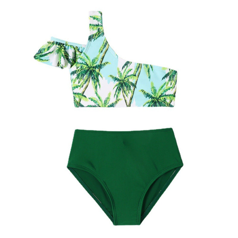 Damen Einseitiger Bikini mit floralem Design und hohem Taillenschnitt Echo Archiv