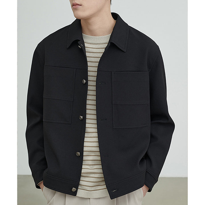 Herren Boxy-Hemdjacke mit großformatigen aufgesetzten Brusttaschen Echoarchiv