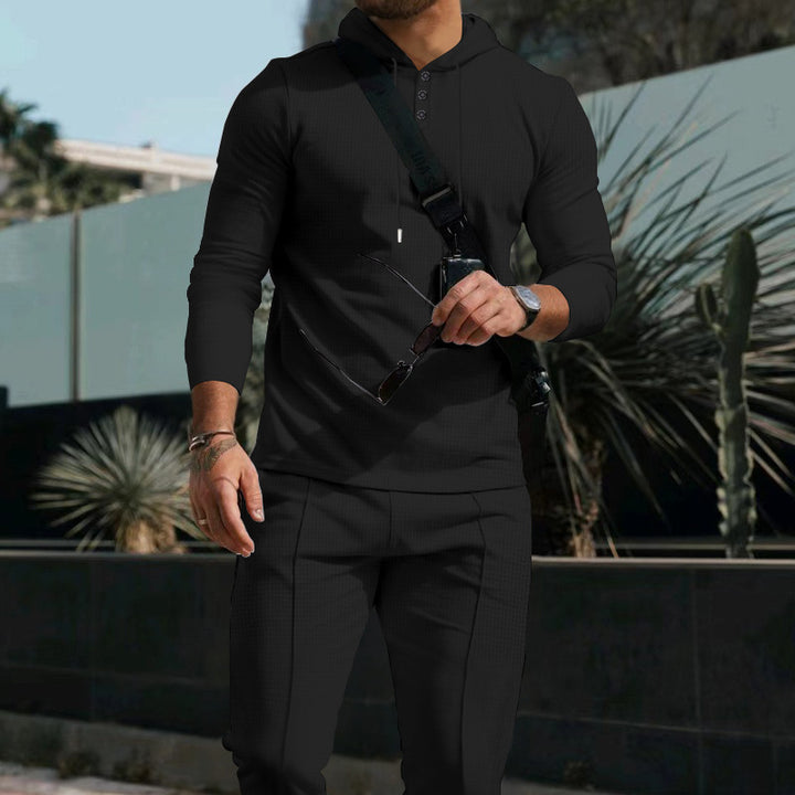 Herren modisches Zip-Hoodie mit strukturierter Oberfläche Echoarchiv