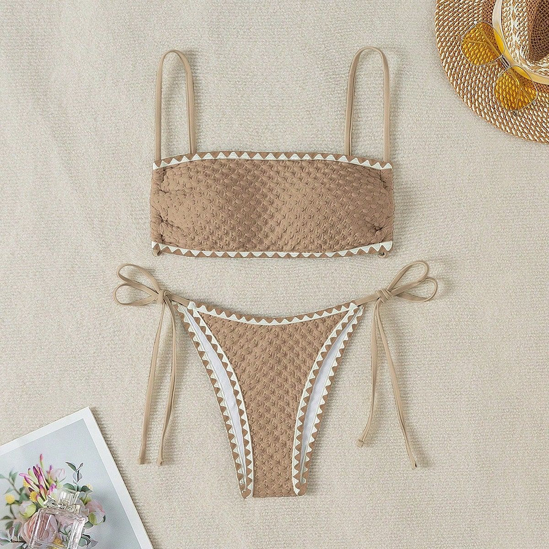 Damen Geripptes Bandeau-Bikinioberteil Echo Archiv