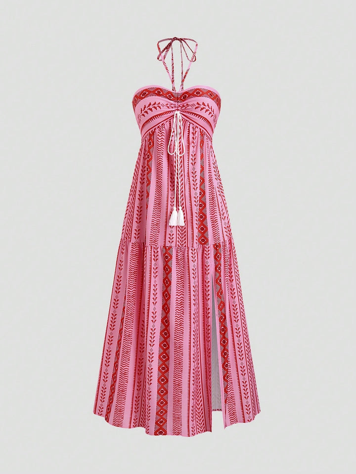 Damen Boho Maxikleid mit Trägern Echo Archiv