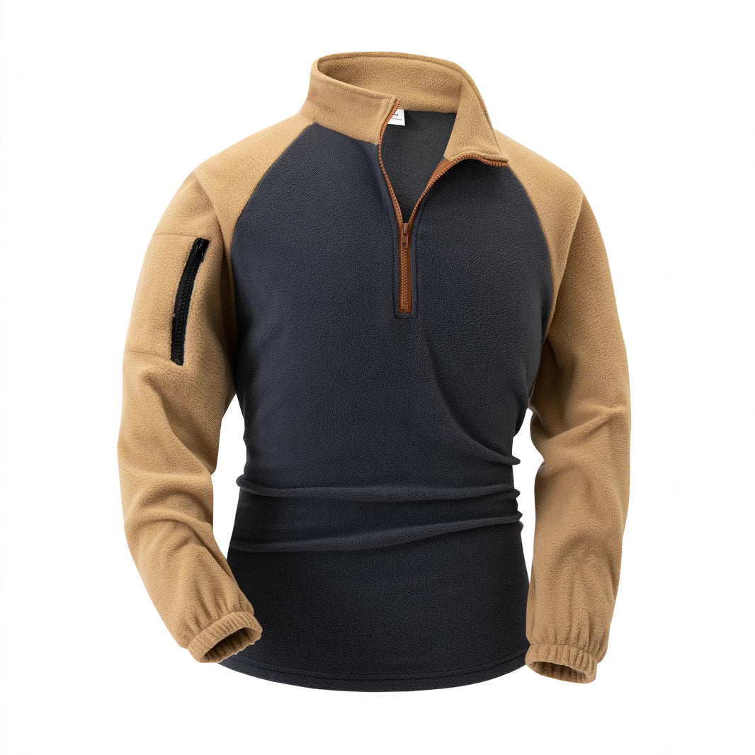 Herren Fleece-Pullover mit halbem Reißverschluss und praktischen Taschen Echoarchiv