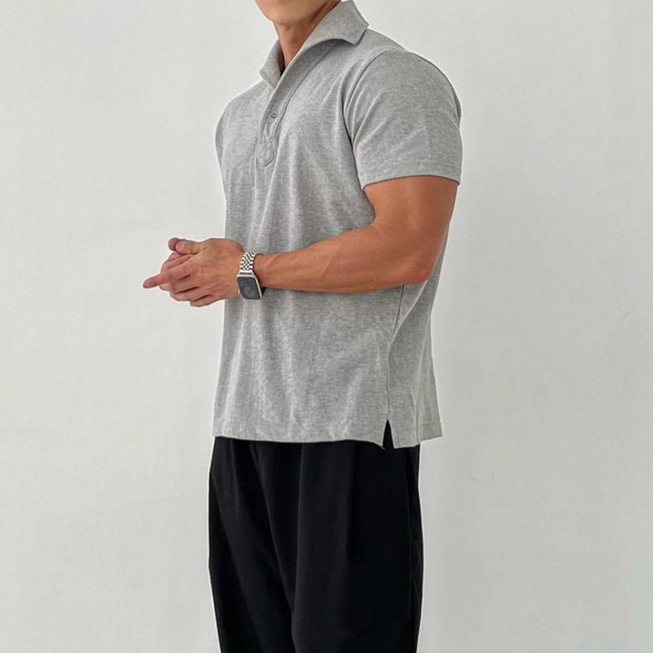Herren Poloshirt mit modernem Schnitt und atmungsaktiver Materialmischung Echoarchiv