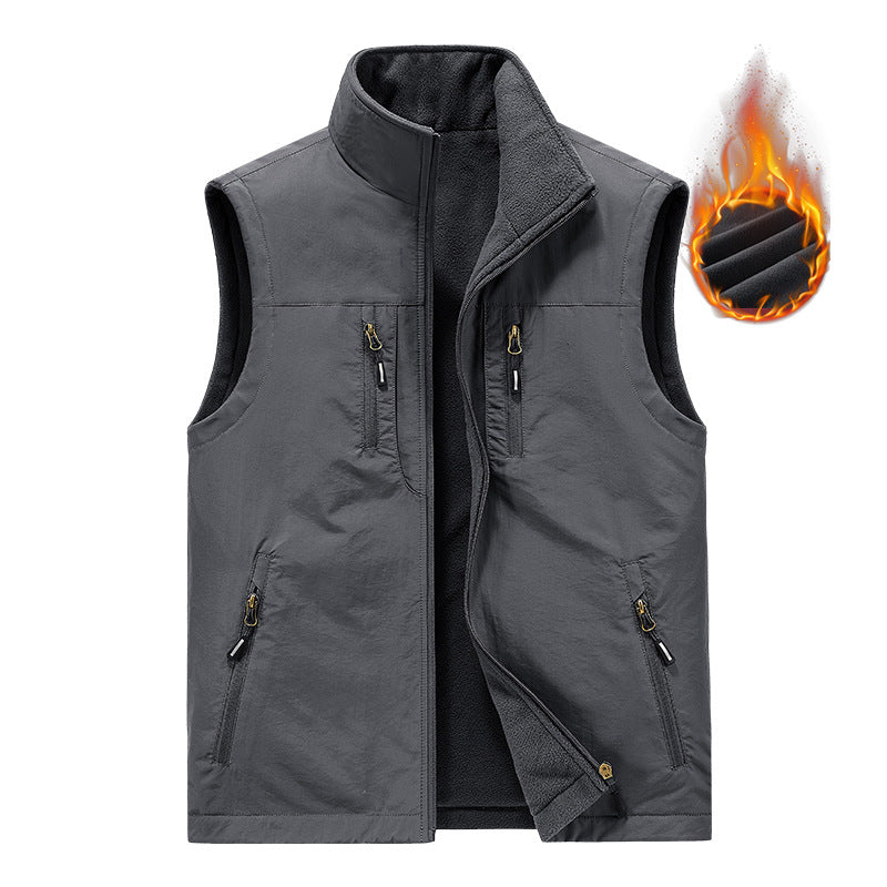 Herren Thermo-Outdoorweste mit Fleece-Innenfutter, windabweisender Shell und Mehrfach-Reißverschlusstaschen Echo Archiv