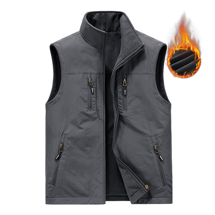 Herren Thermo-Outdoorweste mit Fleece-Innenfutter, windabweisender Shell und Mehrfach-Reißverschlusstaschen Echo Archiv